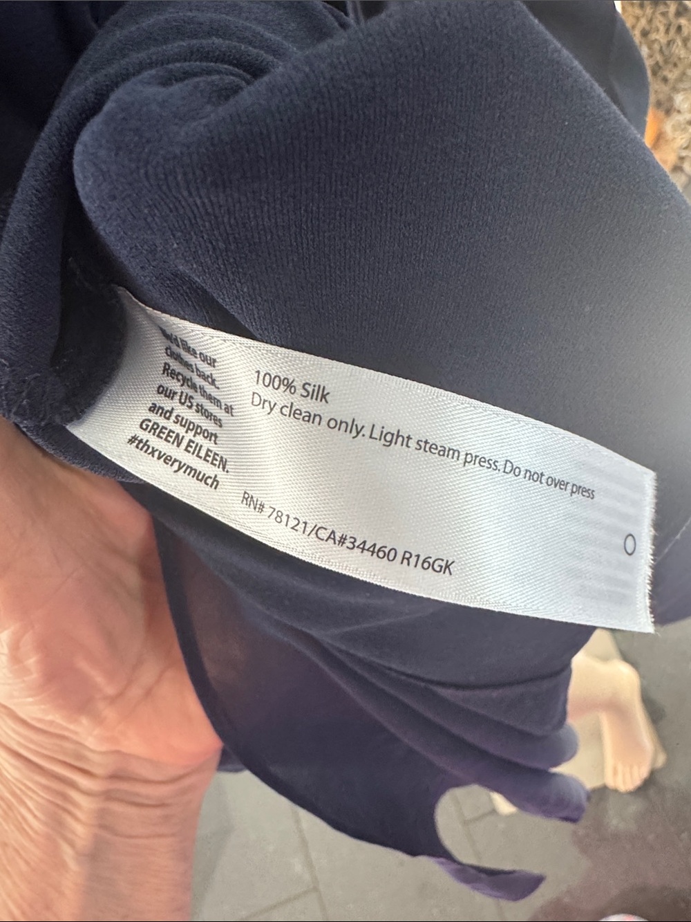 Eileen Fisher Navy Silk Tunic - Picture 7 of 7
